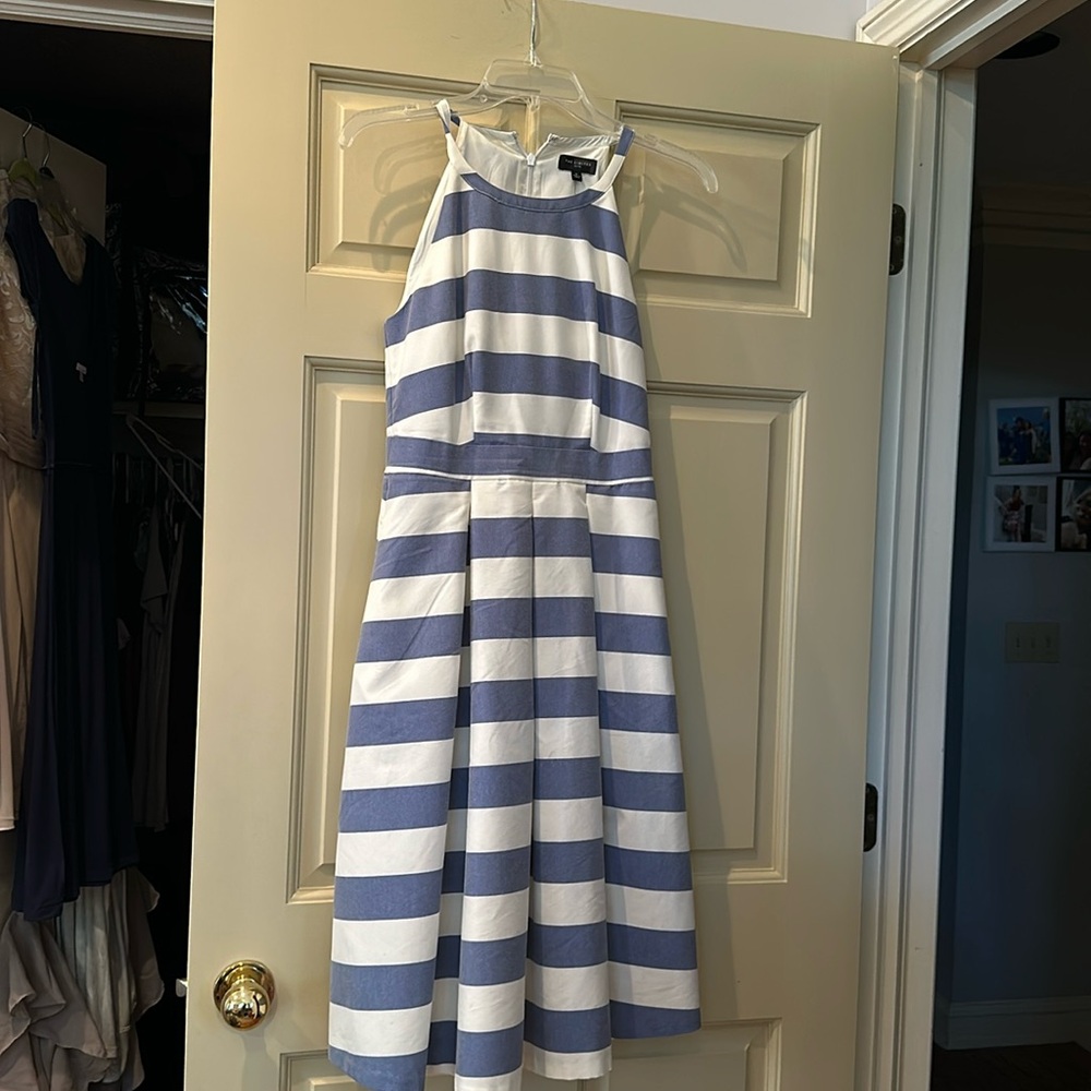 The Limited Blue / White Sundress w Pockets (petite)